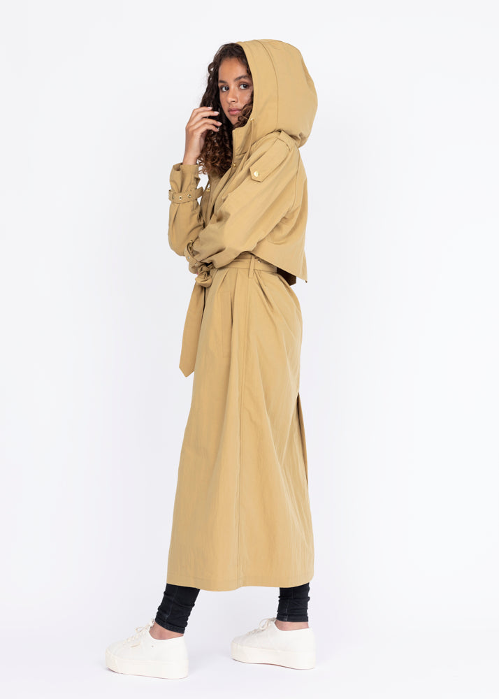 Rainbow trench store coat